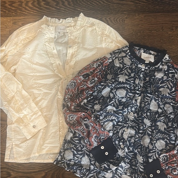 Cleobella Tops - Cleobella Cream and Multicolor Blouses
